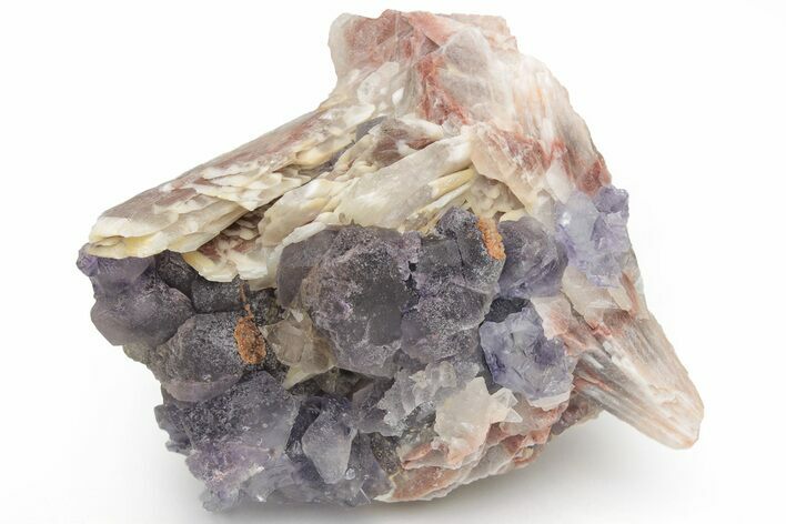 Purple Cubo-Octahedral Fluorite Crystals on Barite - Morocco #217061